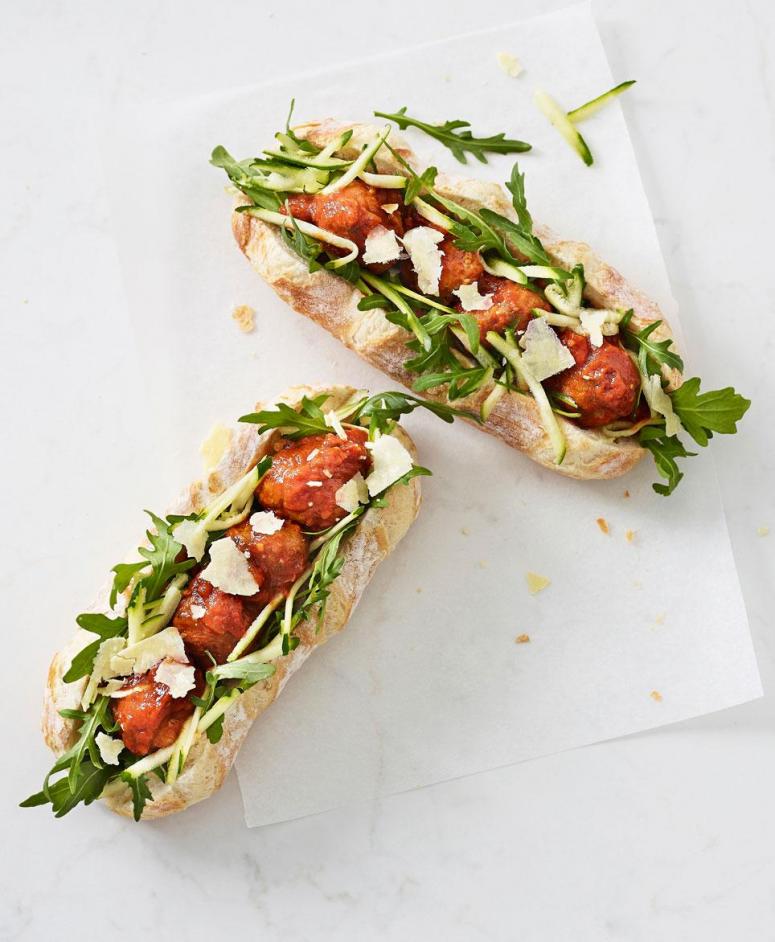 Meatballs and Parmesan Baguette